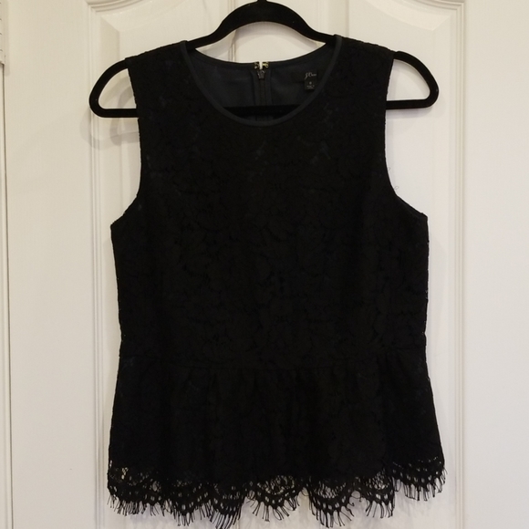 J. Crew Black Lace Blouse - Picture 1 of 8